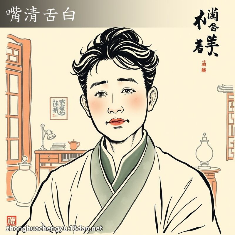 嘴清舌白 配图