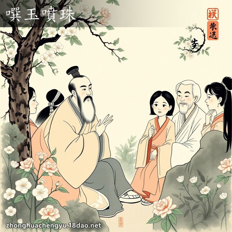 噀玉噴珠 配图