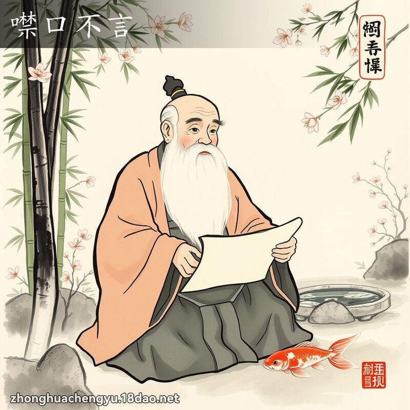 噤口不言 配图