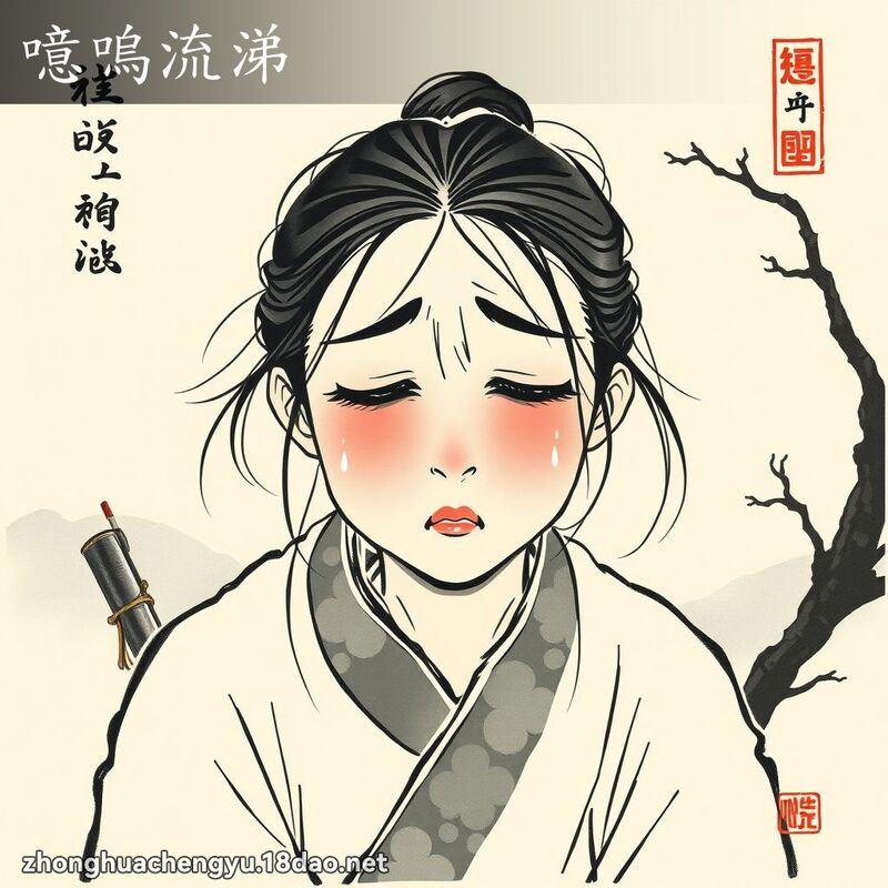 噫嗚流涕 - 中華成語配圖