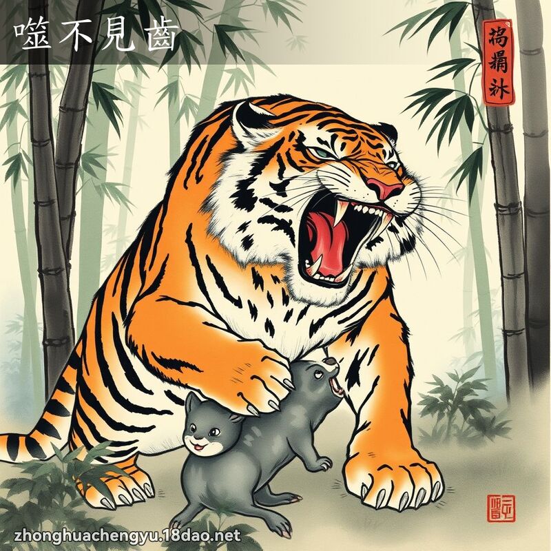 噬不見齒 - 中華成語配圖