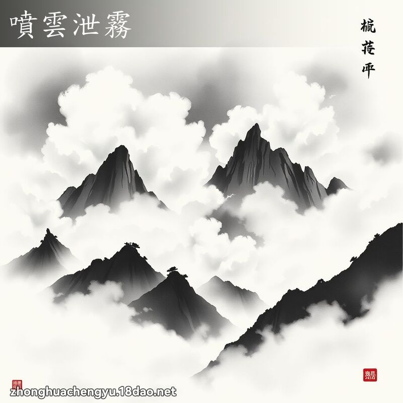 噴雲泄霧 - 中華成語配圖
