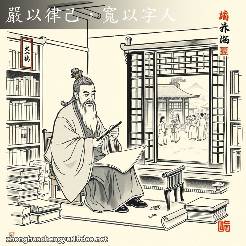 嚴以律己，寬以字人 - 中華成語配圖