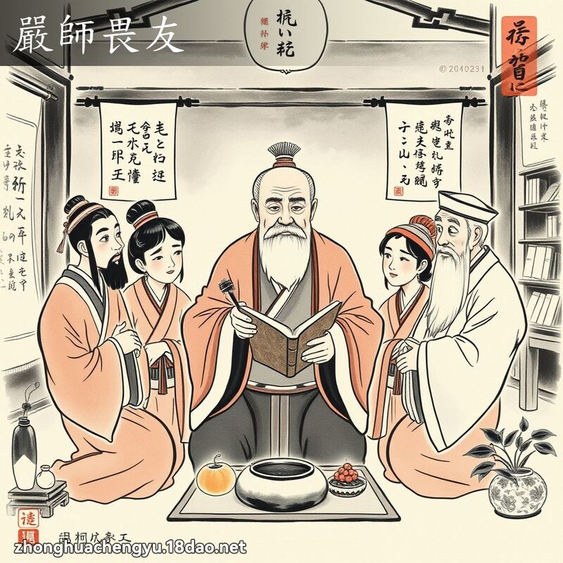 严师畏友 - 中华成语配图