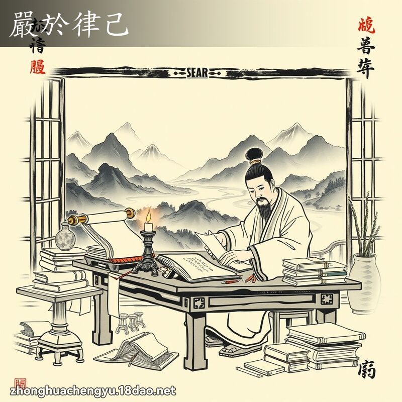 嚴於律己 - 中華成語配圖