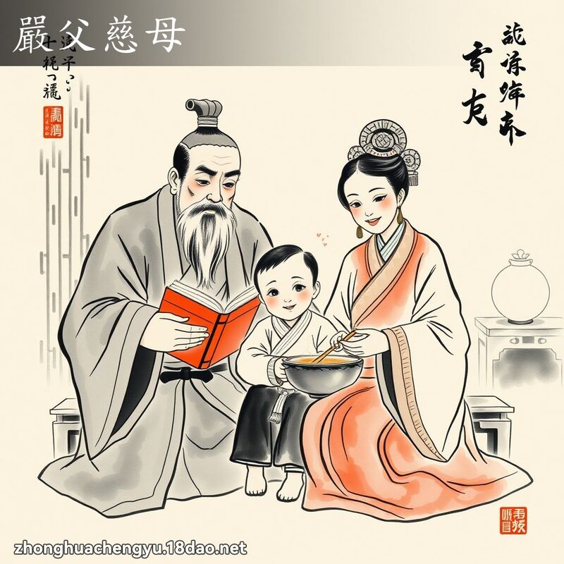 嚴父慈母 配图