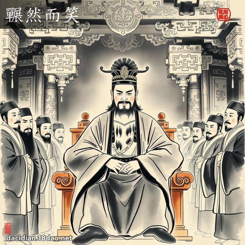 囅然而笑 - 中華成語配圖