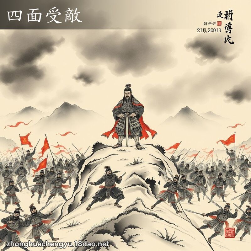 四面受敌 - 中华成语配图