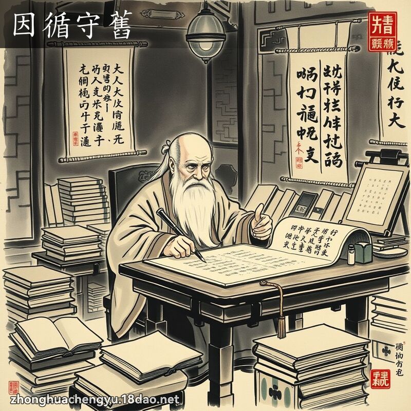 因循守旧 配图