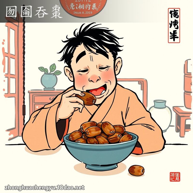 囫圇吞枣 配图