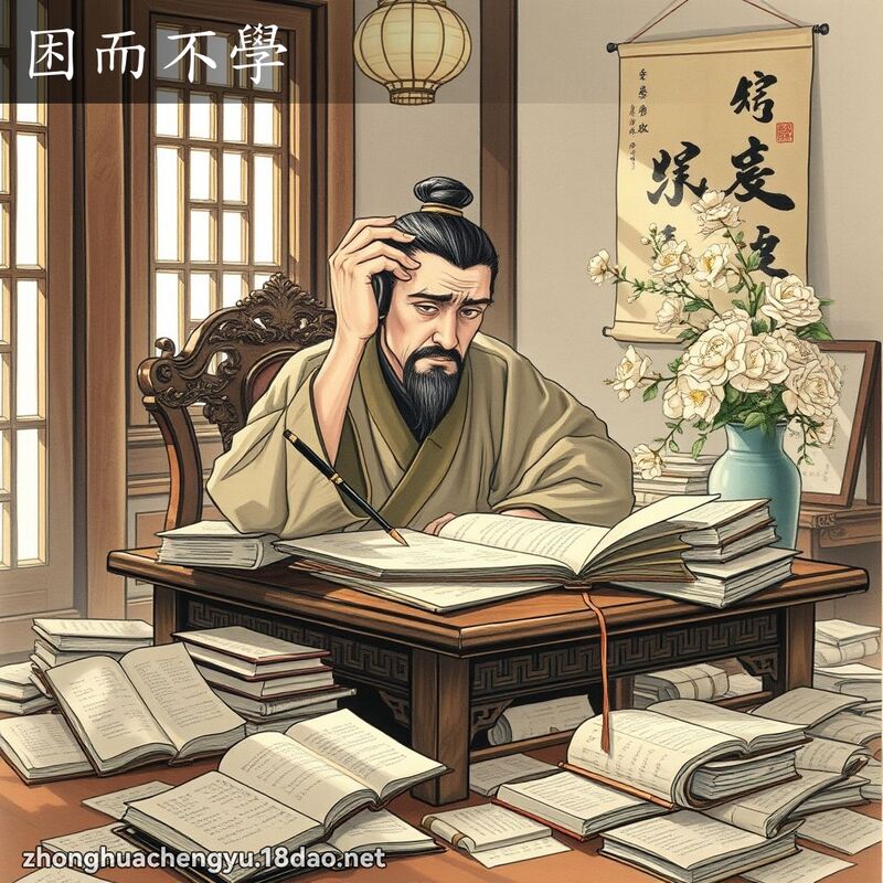 困而不学 配图