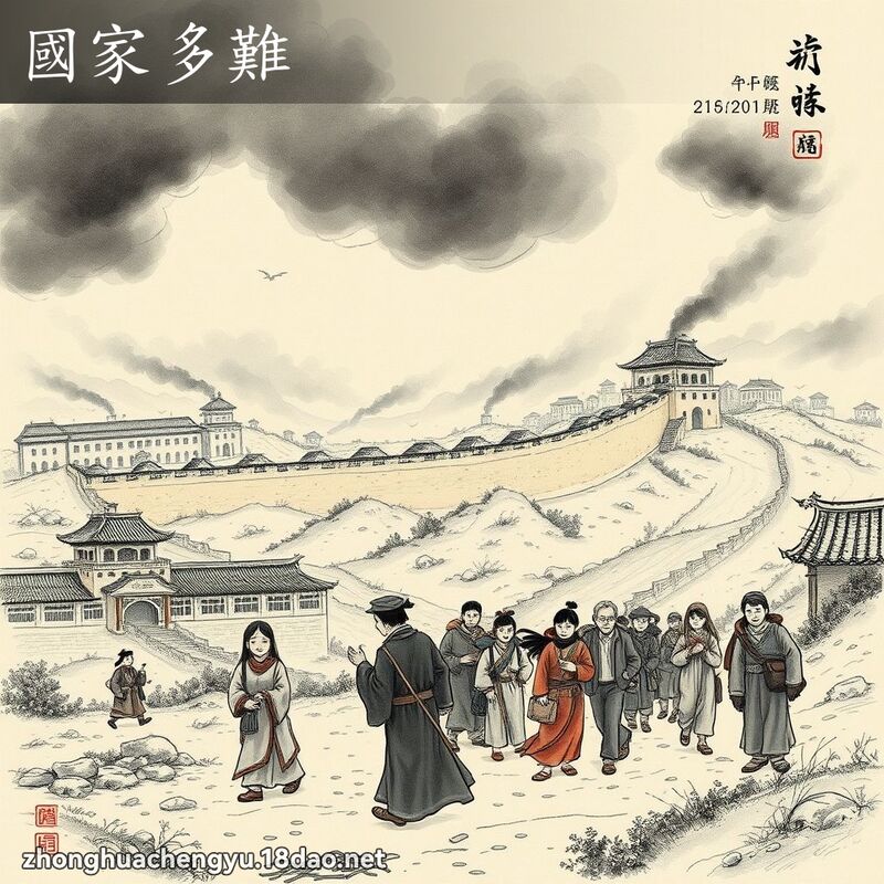 國家多難 配图