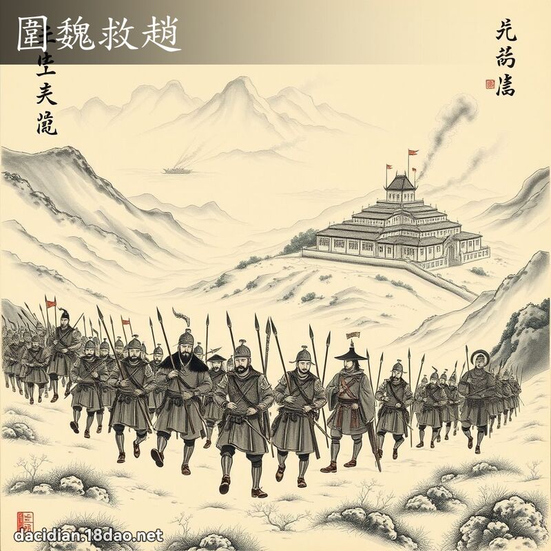 圍魏救趙 - 中華成語配圖