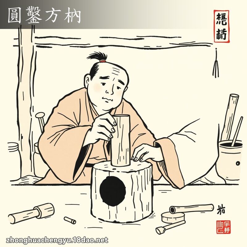 圓鑿方枘 配图