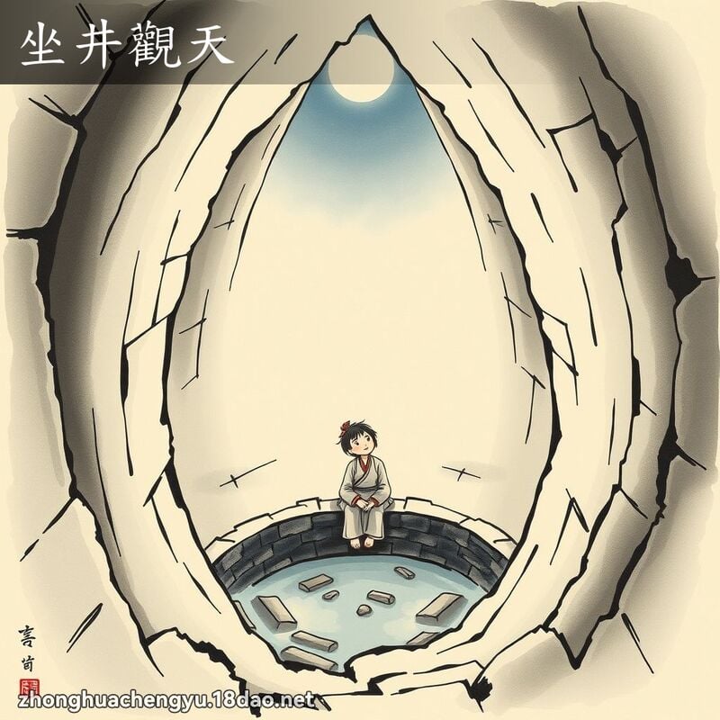 坐井觀天 配图