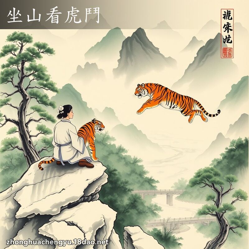 坐山看虎鬥 配图