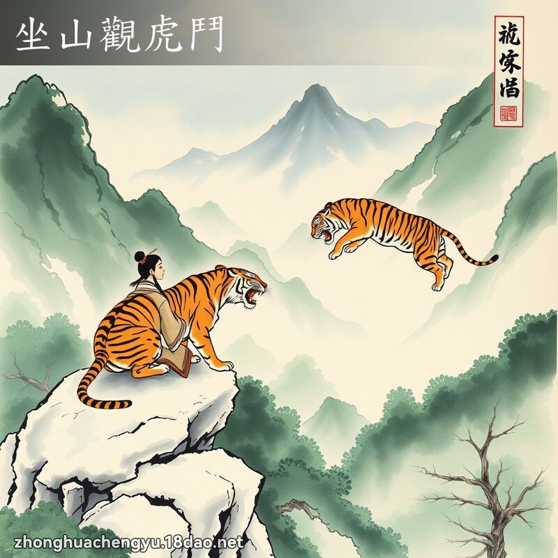 坐山觀虎鬥 配图