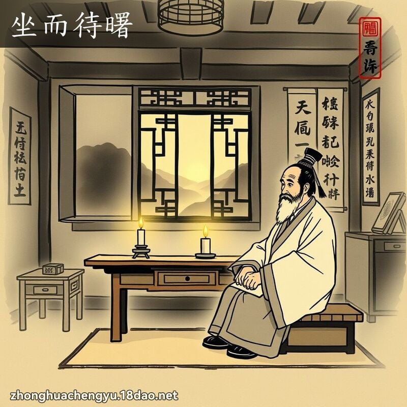 坐而待曙 配图