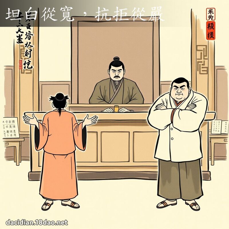 坦白從寬，抗拒從嚴 - 中華成語配圖
