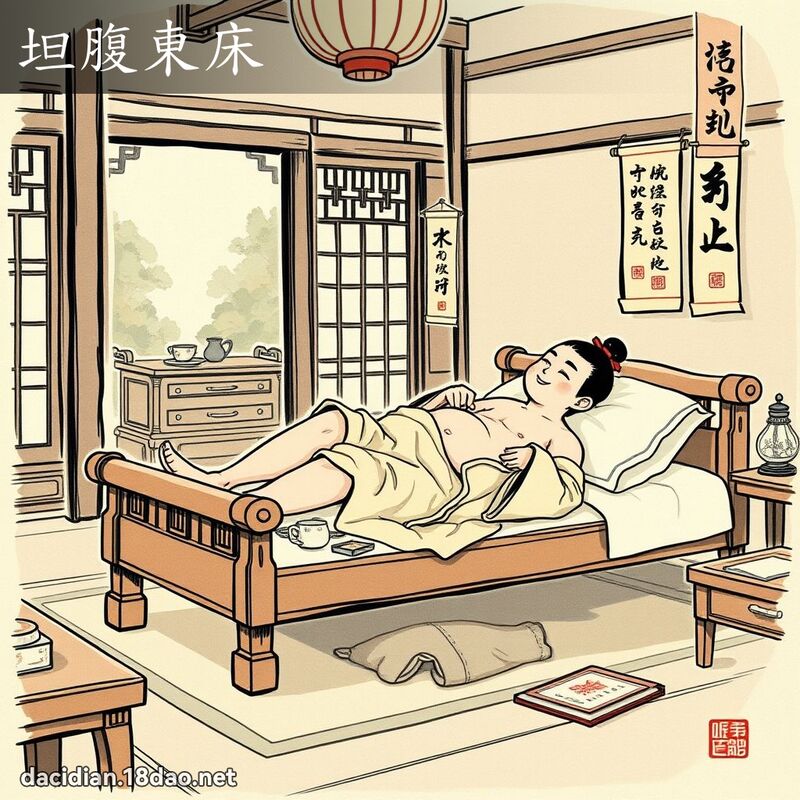 坦腹东床 - 中华成语配图