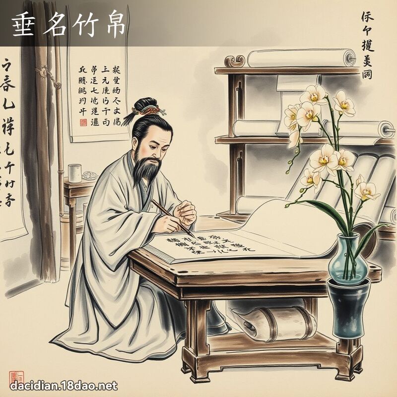 垂名竹帛 - 中華成語配圖