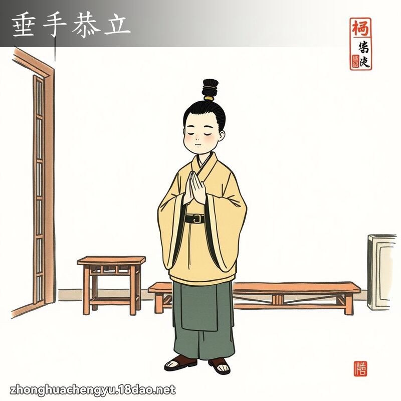 垂手恭立 配图