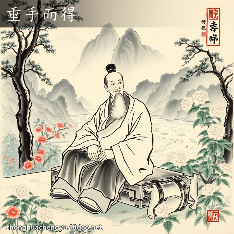 垂手而得 - 中华成语配图