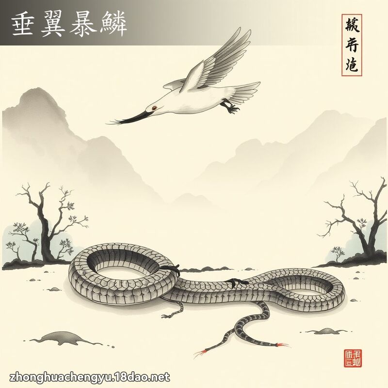 垂翼暴鱗 - 中華成語配圖