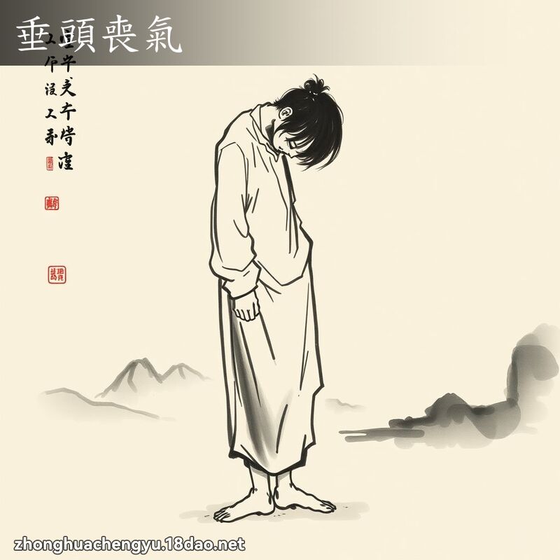垂头丧气 - 中华成语配图