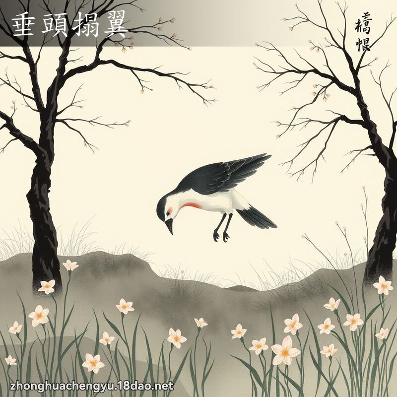 垂頭搨翼 - 中華成語配圖
