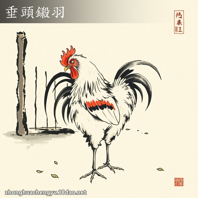 垂头鎩羽 - 中华成语配图