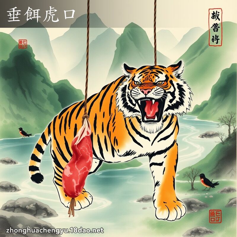 垂饵虎口 - 中华成语配图
