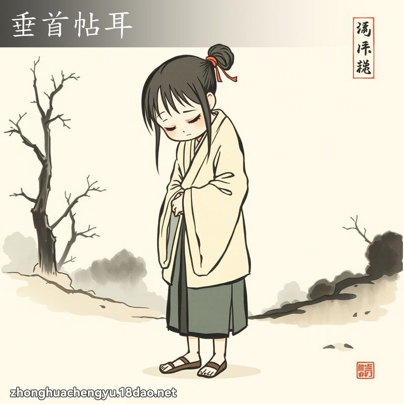 垂首帖耳 - 中華成語配圖