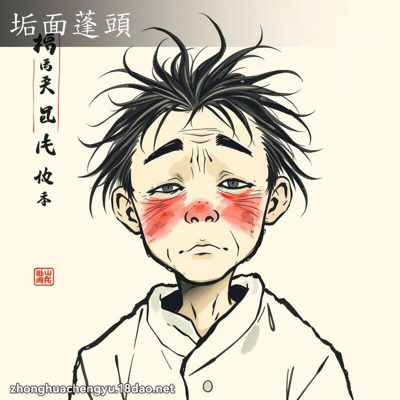 垢面蓬头 - 中华成语配图
