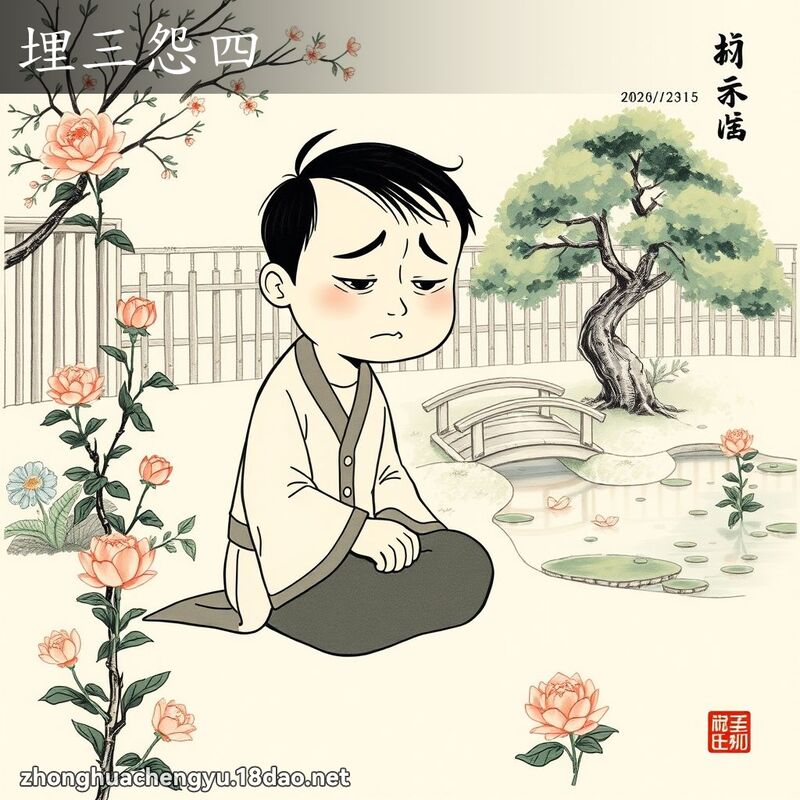 埋三怨四 - 中華成語配圖