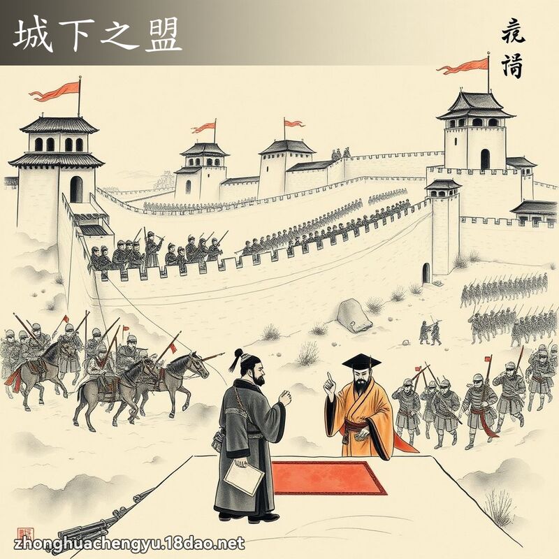 城下之盟 - 中华成语配图
