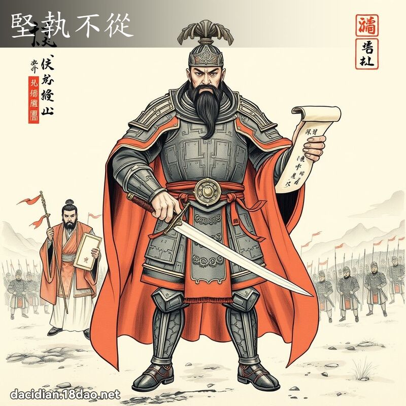 坚执不从 - 中华成语配图