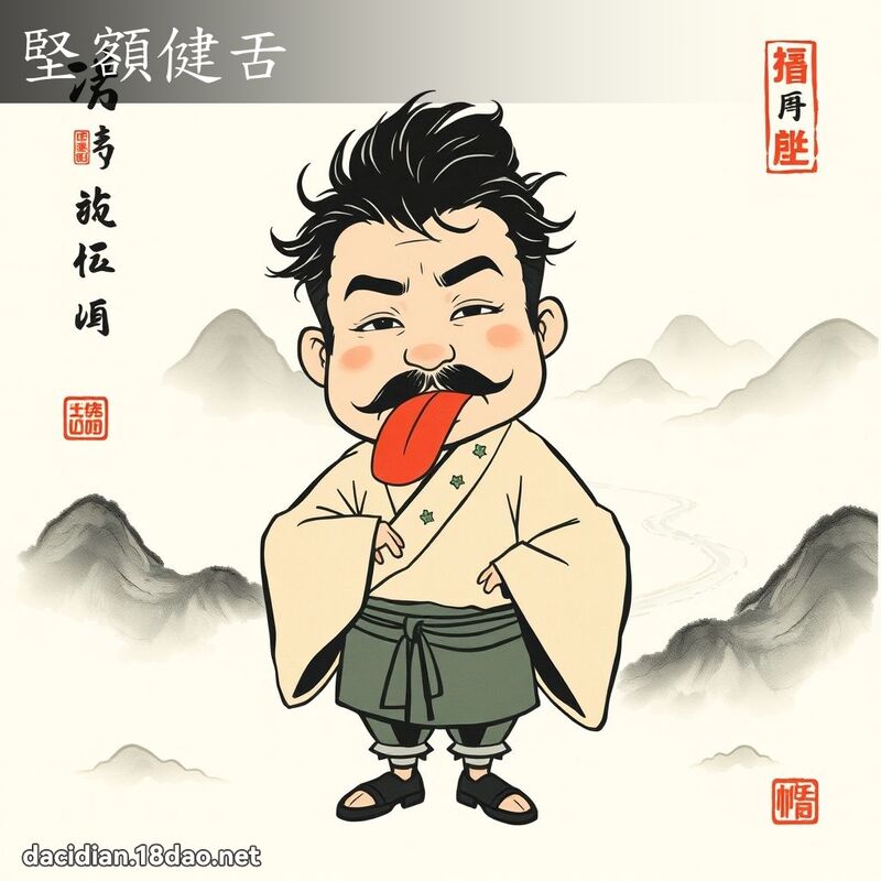 堅額健舌 - 中華成語配圖