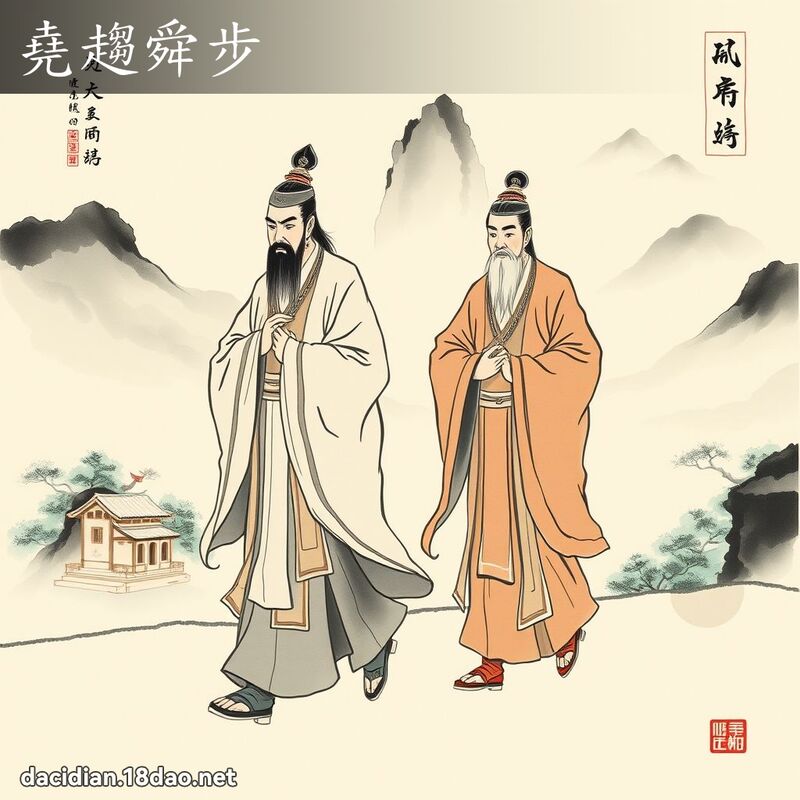 堯趨舜步 - 中華成語配圖