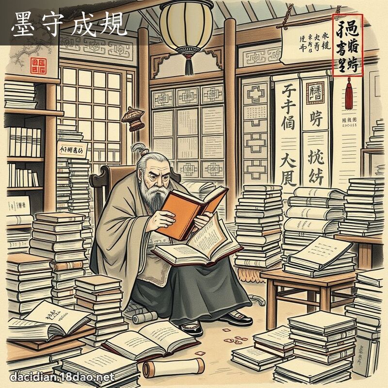 墨守成规 - 中华成语配图