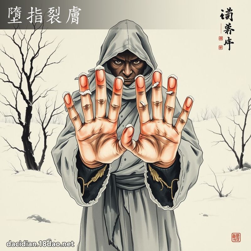 墮指裂肤 - 中华成语配图