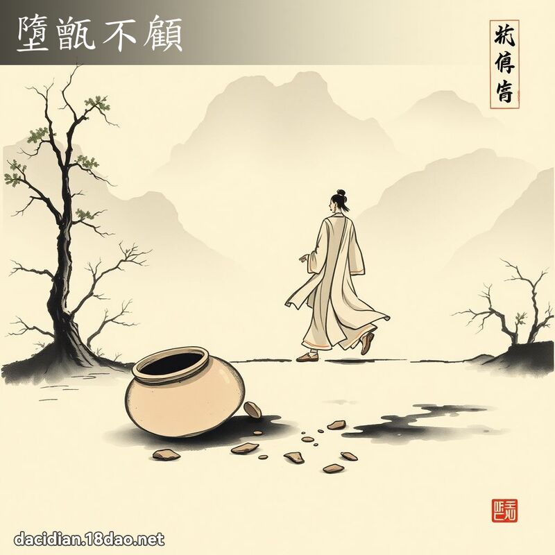墮甑不顾 - 中华成语配图