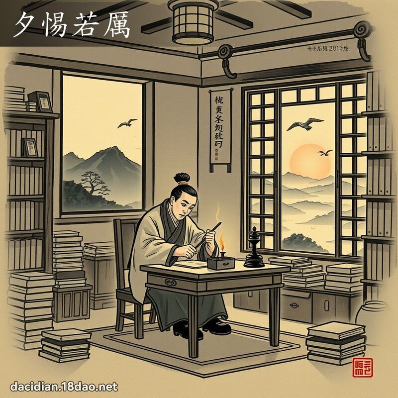 夕惕若厲 - 中華成語配圖