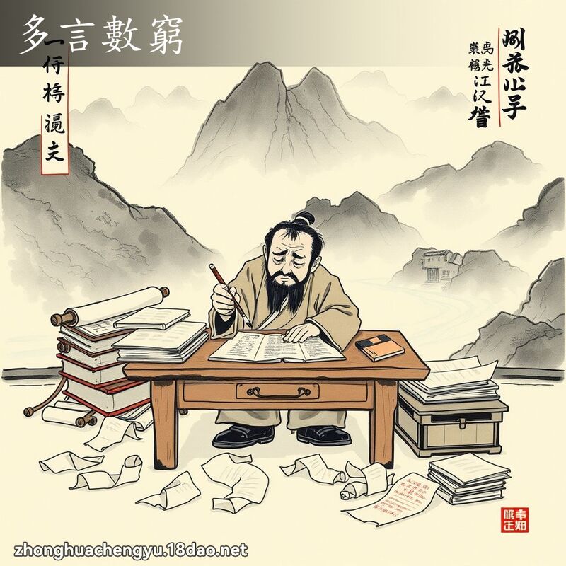 多言數窮 配图