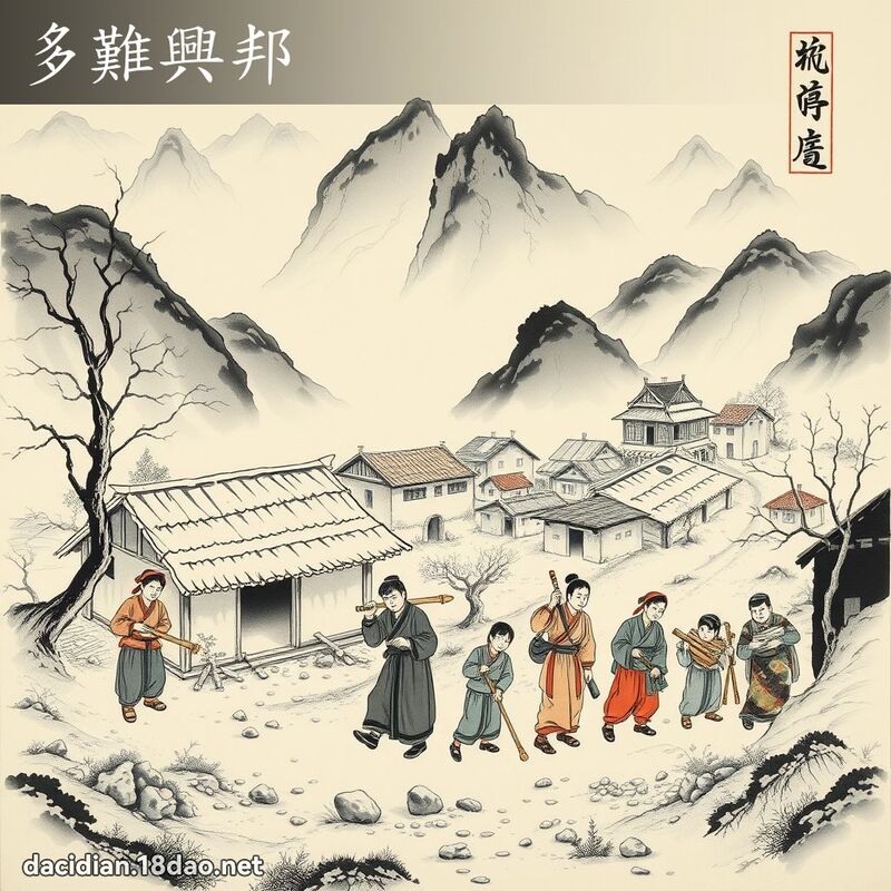 多难兴邦 - 中华成语配图