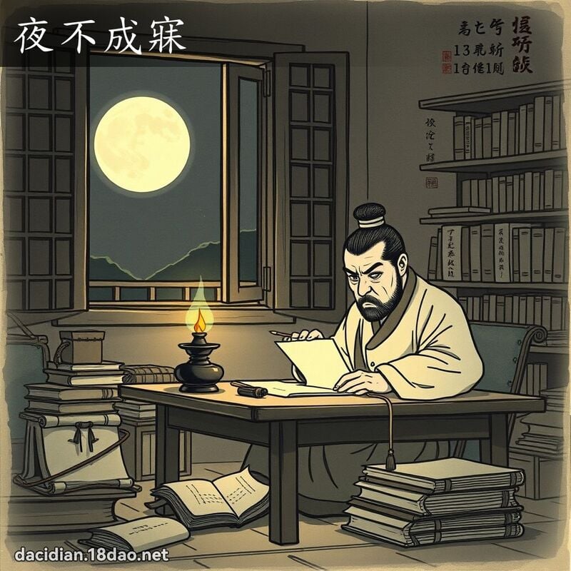 夜不成寐 - 中华成语配图