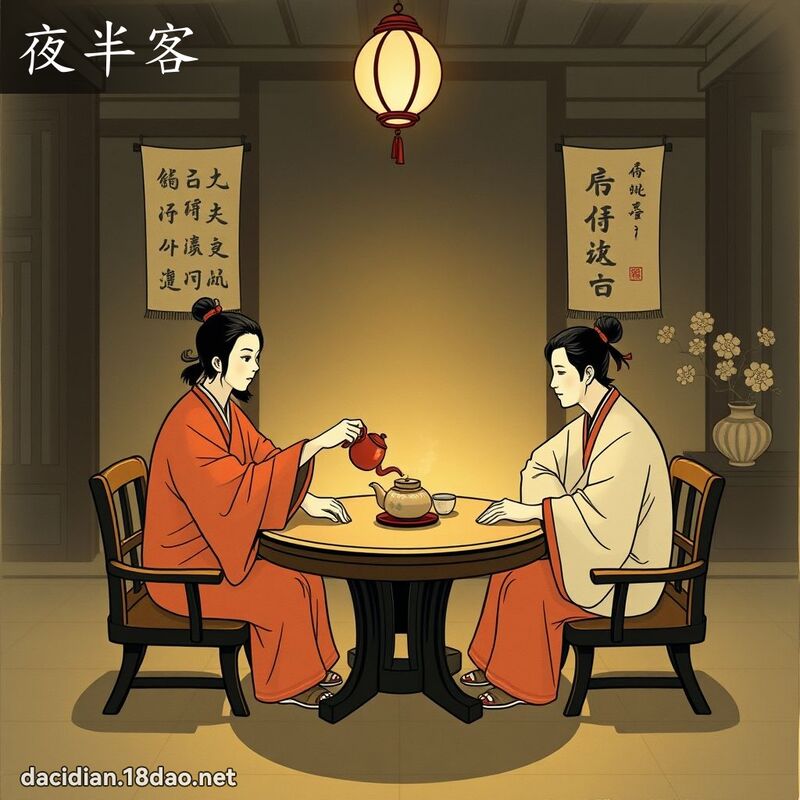 夜半客 - 中華成語配圖