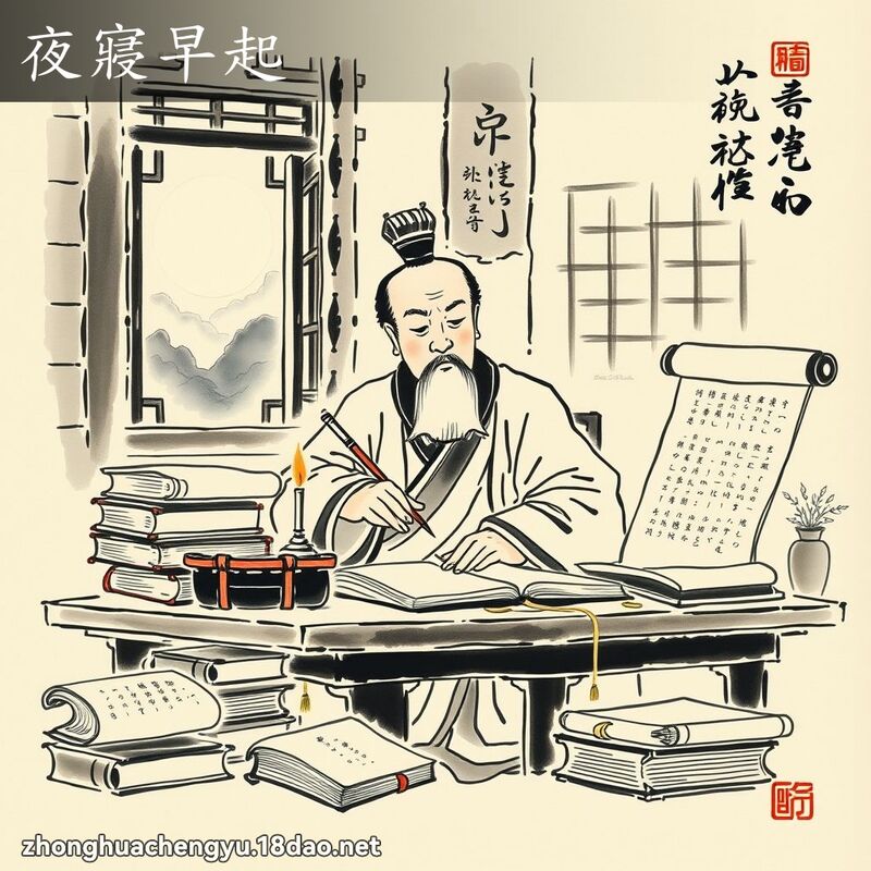 夜寢早起 配图