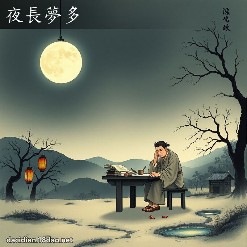 夜長夢多 - 中華成語配圖