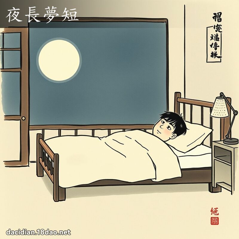 夜長夢短 - 中華成語配圖